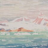 Camille COMBE: The glaciers of Spitsbergen, Original signed monotype