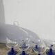 6 80s glass cups