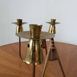Brass and rattan candlestick