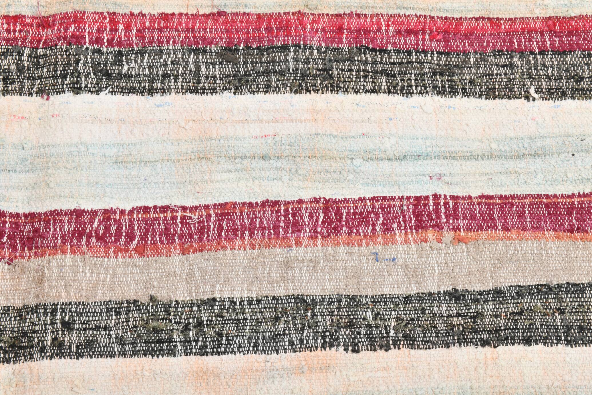 Multicolor Striped Modern Kilim Rug, 161x220Cm