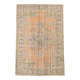 Tapis oriental turc vintage pêche et bleu