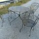 Iron garden furniture armchairs chairs round table