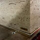 Fedam coffee table in travertine and brass from the 70s