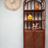 Vintage bamboo bookcase and canning