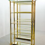 Ramiro Tarazona 24 Carat Goldplated Display Cabinet w. Glass Shelves 1980s