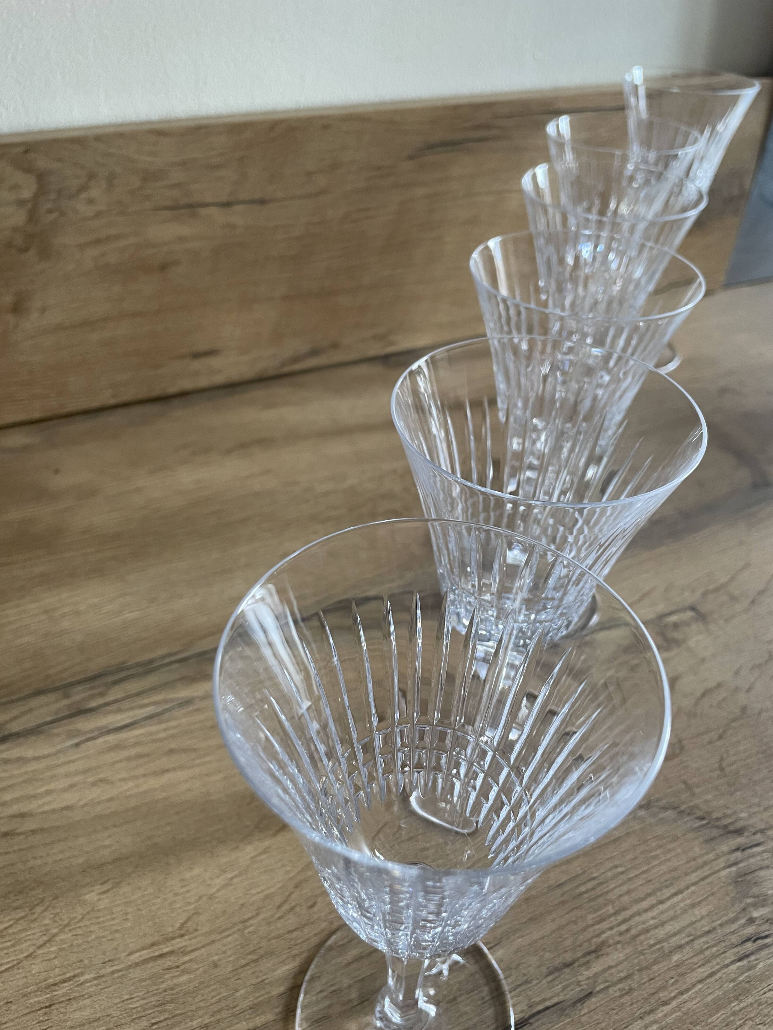 Lot de six verres à pied cristal Bayel