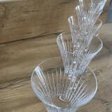 Set of six Bayel crystal stemmed glasses