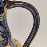 Handmade Yellow and Blue Glazed Ceramic Amphora Vase by Zulimo Aretini, Ita