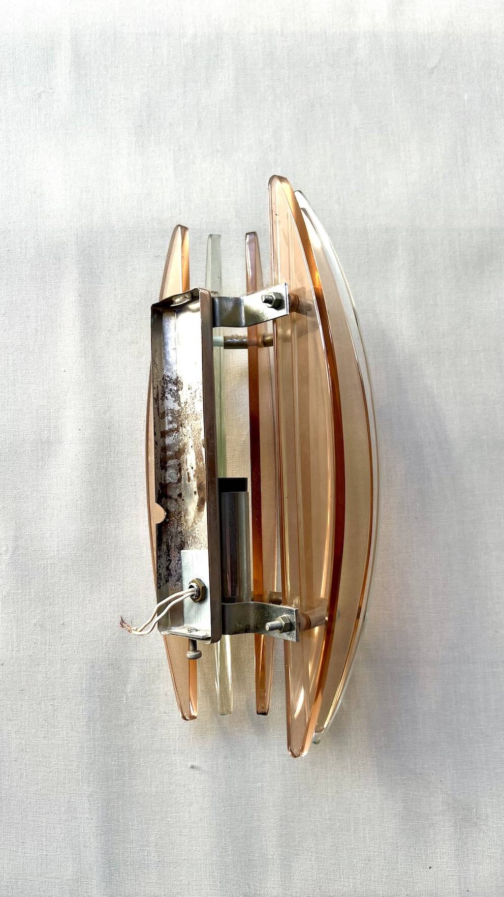 Crystal wall light Veca Italy for Fontana Arte