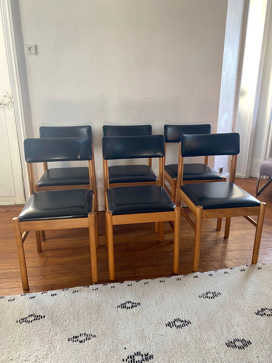 Set of six vintage Scandinavian chairs