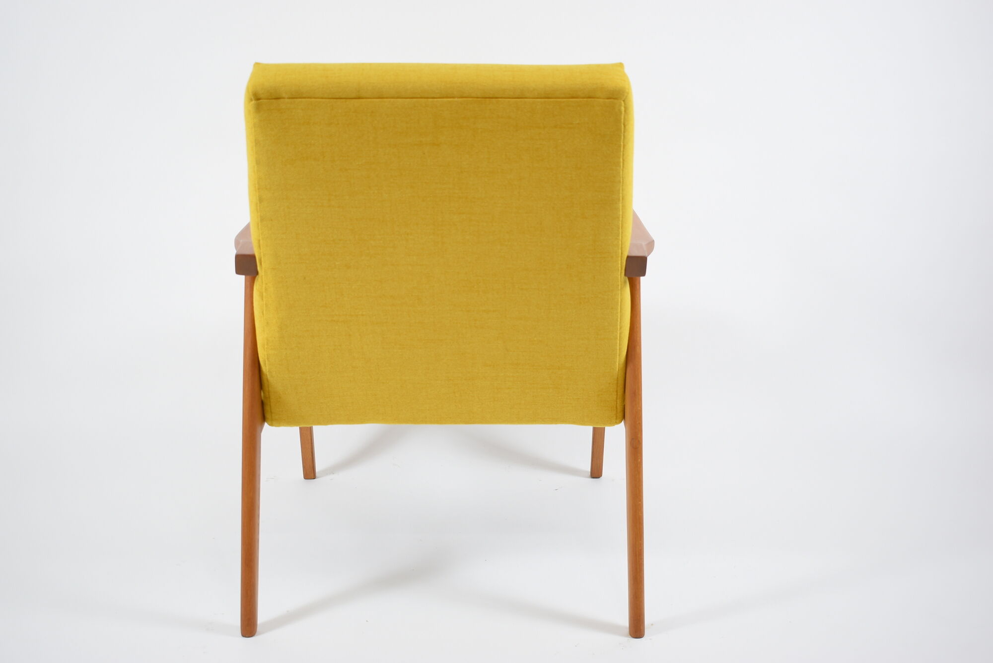 Vintage armchair "snieżnik", fully restored, yellow, 1960s
