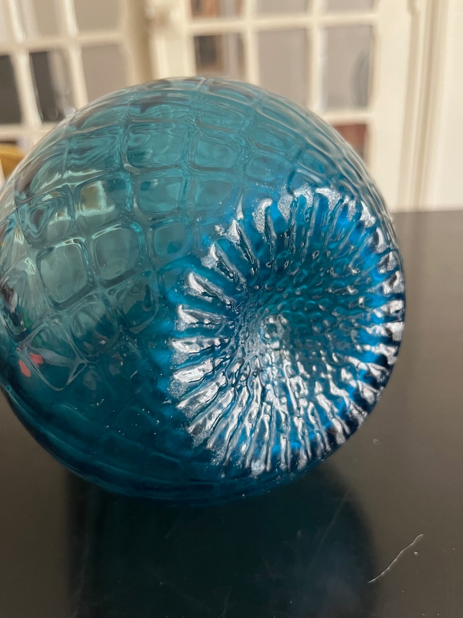 Blue glass vase 1960