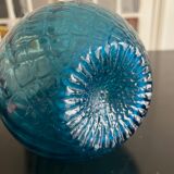 Vase en verre bleu 1960