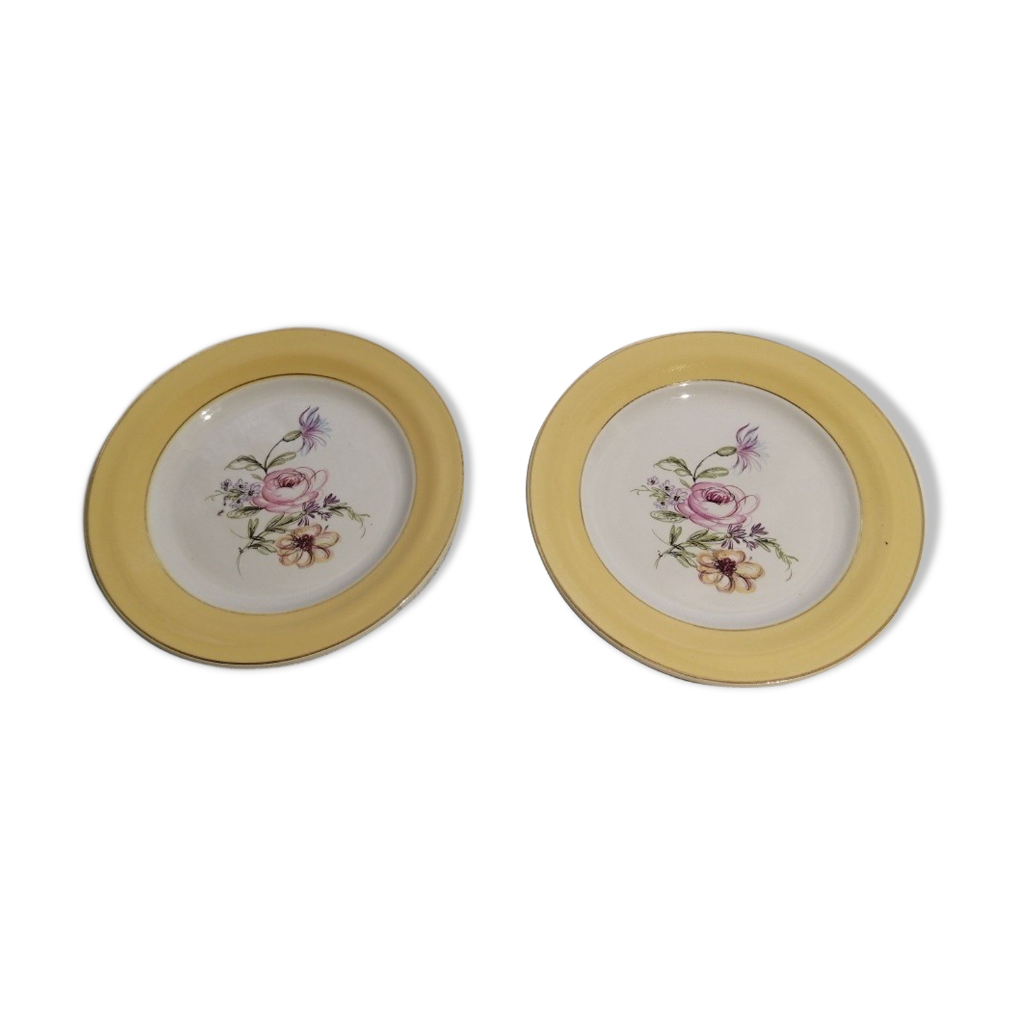 Set of 2 Lunéville plates Saverne porcelain old