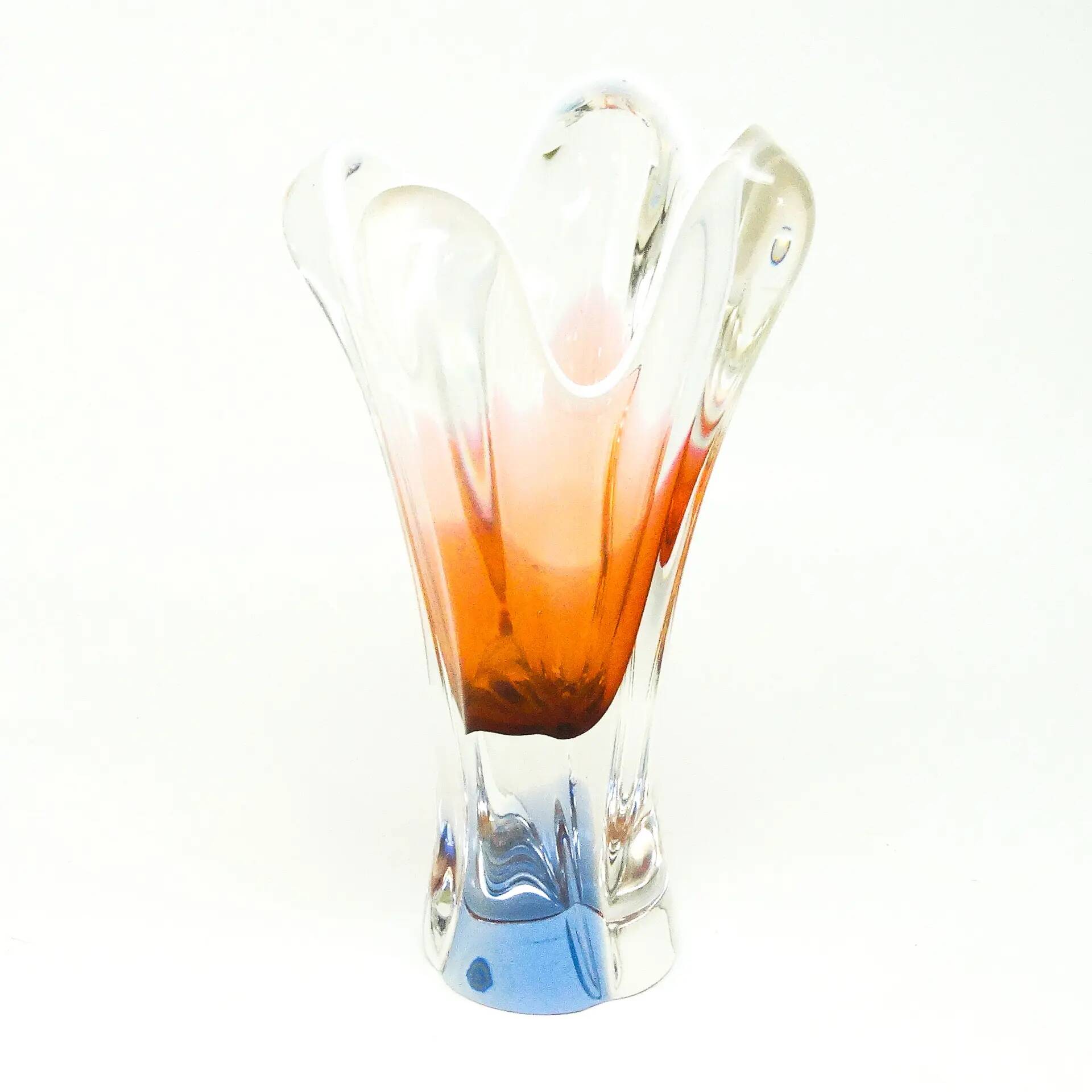 Mid-century modern vase, glass, designed by J. Hospodka, Czechoslovakia, 1960s