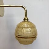 Vintage tulip wall lamp in yellow and gold Clichy glass