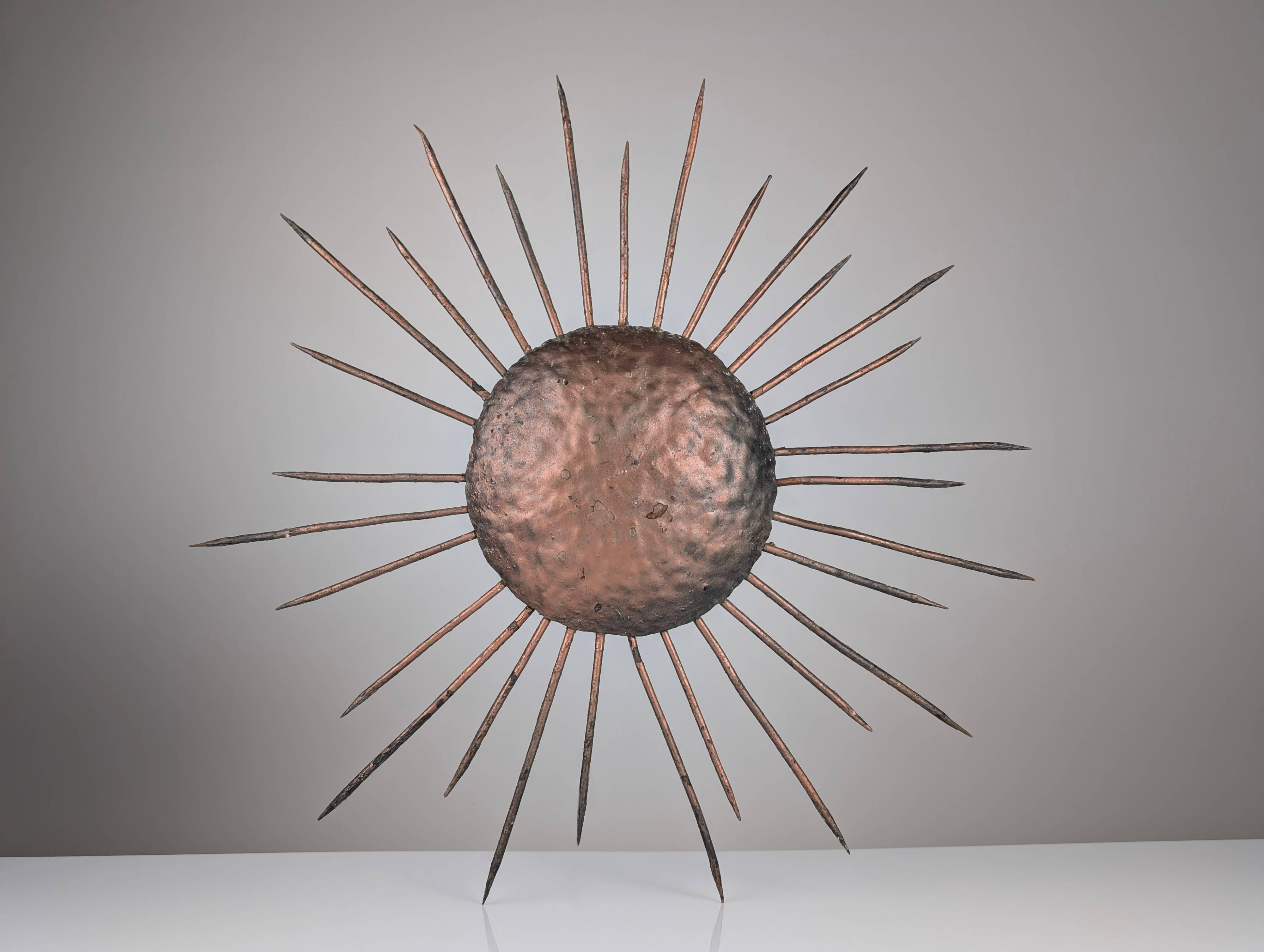 Sunburst Ceiling Lamp in Iron, 1950s