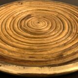 Round rattan and brass underside, 1960