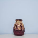 vintage brown & beige dripping West Germany vase (2)