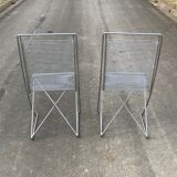 Paire de chaises Wire Till Behrens design annees 80