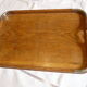 Serving tray in wood and art deco metal