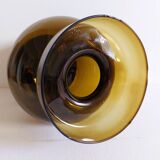 Vase vintage verre fumé