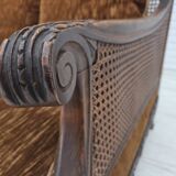 1930-35s, Danish 3-seater sofa, furniture velour, furniture mesh, ash wood.