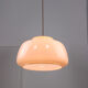 Mid-century Pink Glass & Brass Pendant Lamp