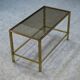 1950s brass and smoked glass coffee table