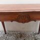 Flat desk, one-drawer table, nineteenth century carved walnut top in Louis XV style
