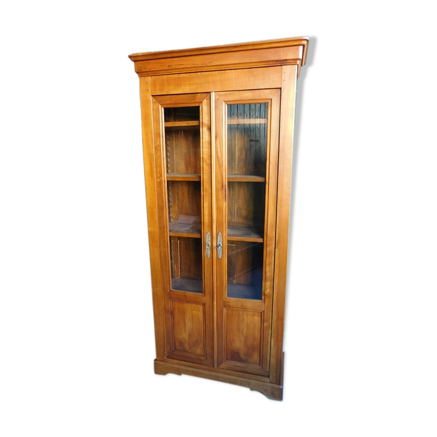 Bookcase Louis Philippe 2 doors in blond cherry tree