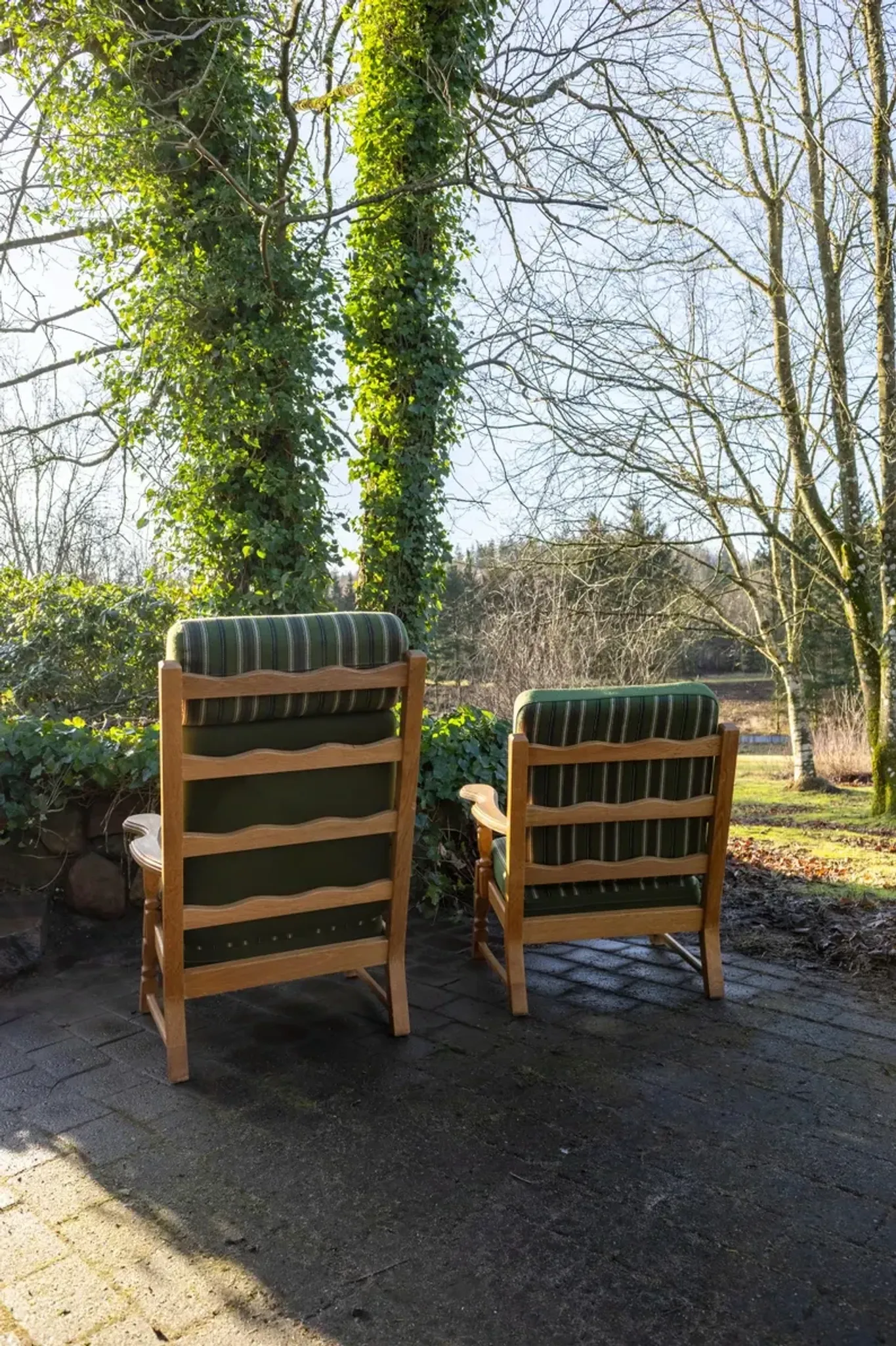 Lounge Chairs in Oak, Henry Kjærnulf Style, 1970s Danish Design