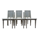 Set of 6 Louis XVI caned wood chairs with a refreshed finish.