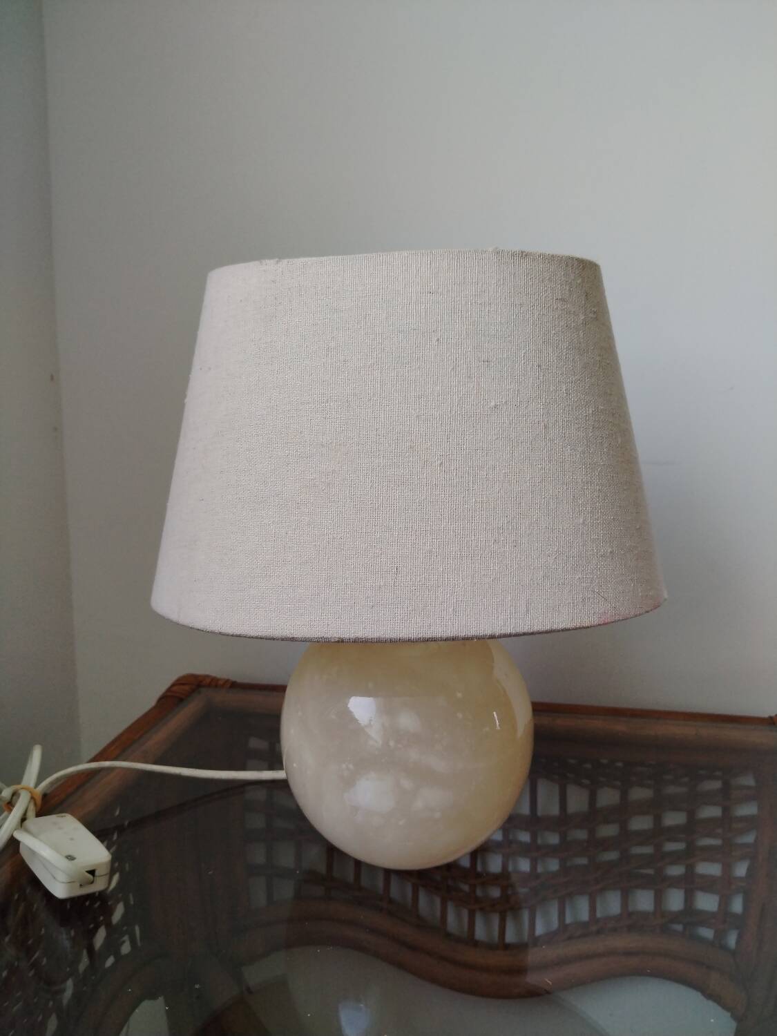 Alabaster ball lamp bases 1980s