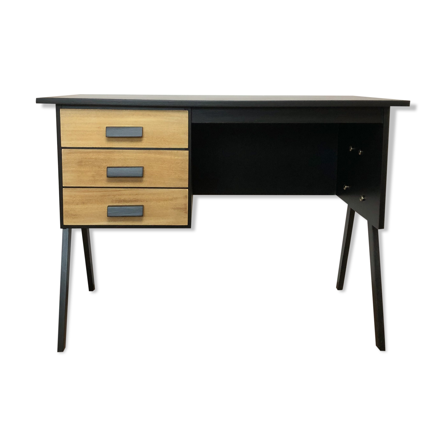 Bureau des années 50/60 aux pieds compas, revisité