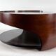 Mid-century modern wood round coffee table, italy 70s