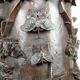 Important high Asian column / saddle in carved wood, circa 1880, Indochina