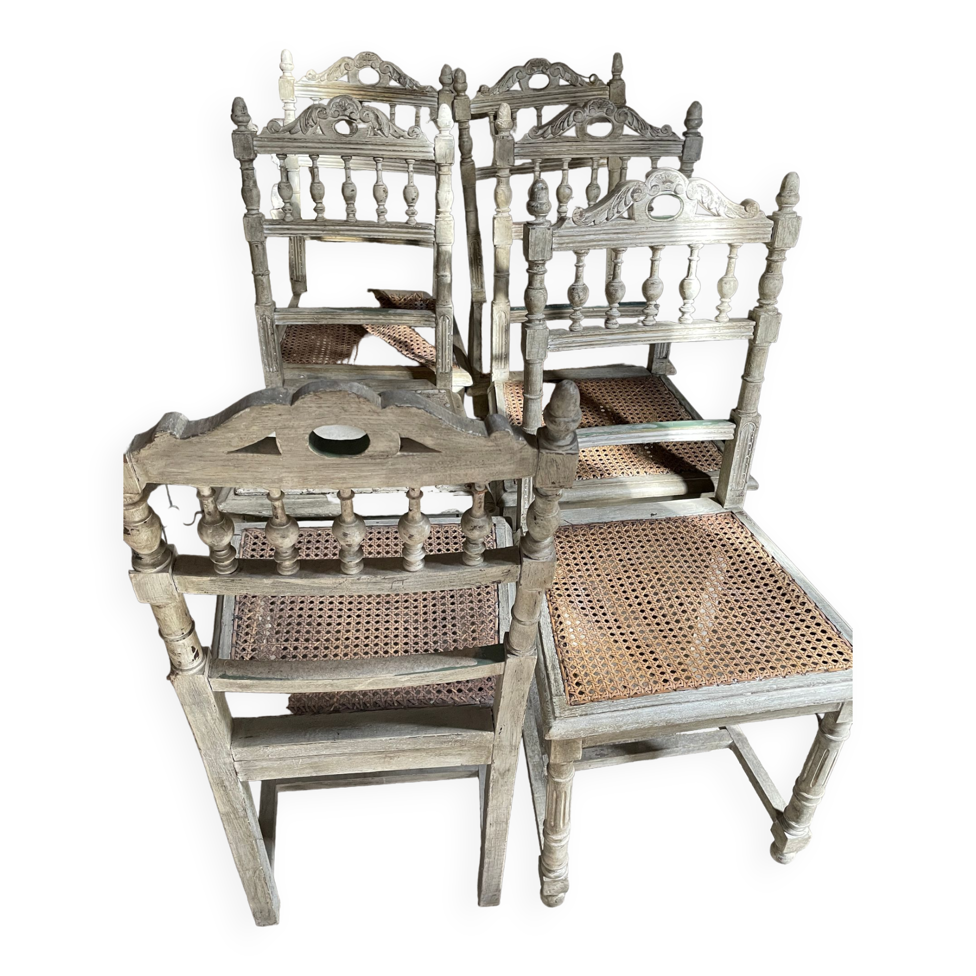 Old carved wood chairs