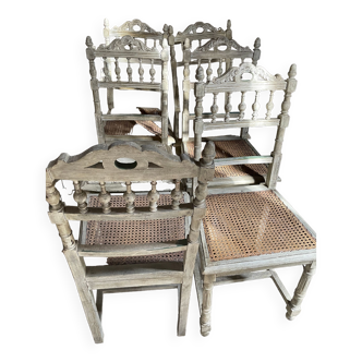 Old carved wood chairs