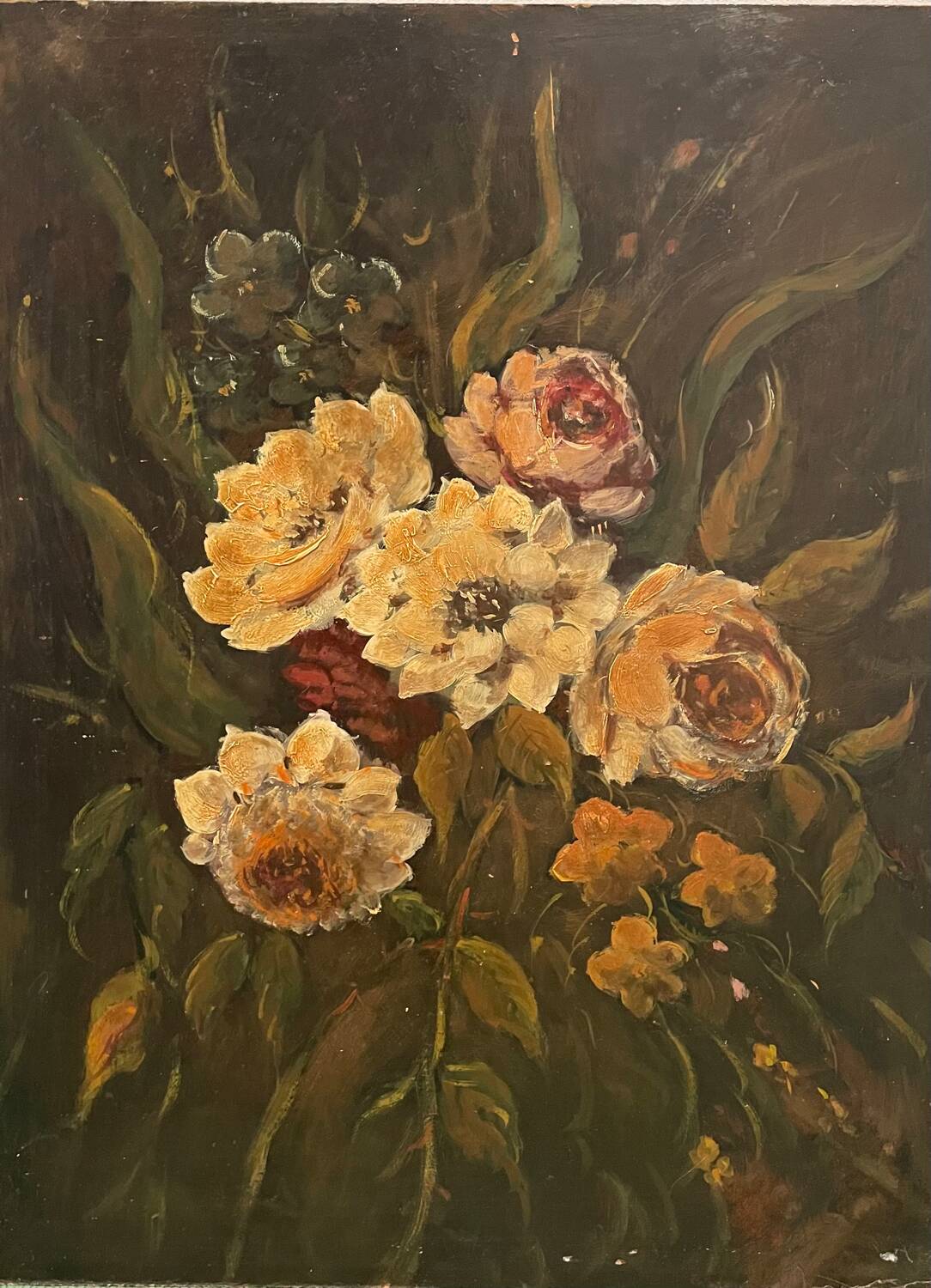 Still life painting with flowers