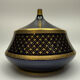 Vintage cobalt blue and gold porcelain bonbonnière.
