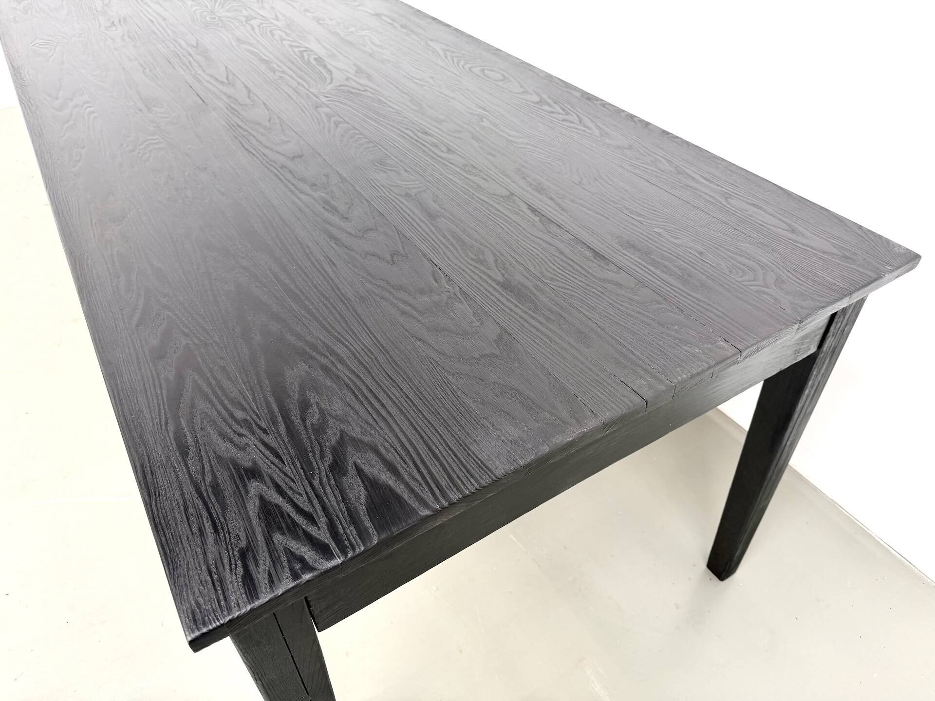 Large burnt wood table Shou Sugi Ban - 300 x 90 cm