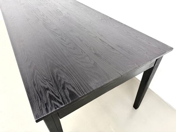 Grande table en bois brûlé Shou Sugi Ban - 300 X 90 cm
