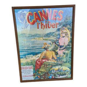 Ancienne affiche Cannes lhiver