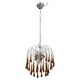 The Amber Crown, Murano Chandelier Amber and Crystal Drops, 1970s