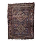 Antique Persian Khamseh handmade rug 110xm x 147cm 1880s