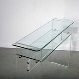 Table Console en Verre et Lucite par Roche Bobois, Circa 1980