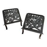Pair of Art Deco barber's footrests