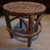 Mini old rattan stool