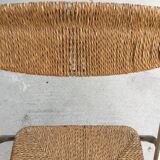 Metal folding chair and rope